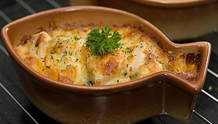 Кальмары, запечённые под сыром