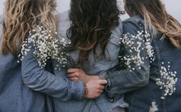 group of women facing backward